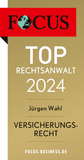 TOP Rechtsanwalt 2024 Verischerungsrecht Jürgen Wahl